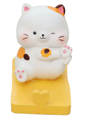 可爱三花猫手机支架宿舍摆件礼物