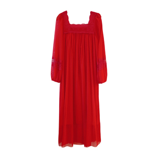 BIEN本命年睡裙女春秋季新款甜美可爱公主风家居服可外穿新娘晨袍