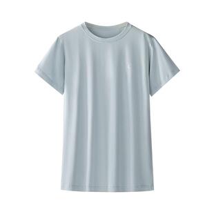 60S莫代尔睡衣上衣单件男士短袖大码夏季冰丝女款可外穿家居服T恤