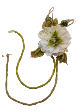 轻奢之选米珠大丽花项链胸花两用原创手工饰品复古优雅绽放之美