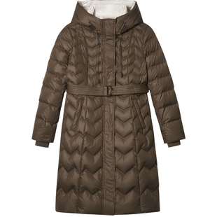 PSALTER诗篇学识感美拉德腰带连帽中长款鹅绒服羽绒服冬款