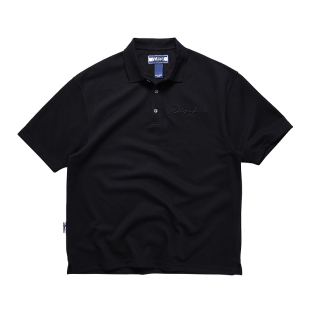 BLACUL 重磅刺绣纯色短袖男POLO衫HipHop嘻哈宽松肥大休闲上衣夏