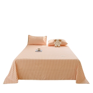 水洗棉床单150x200cm单件宿舍单人被单枕套三件套1.5非全棉纯棉