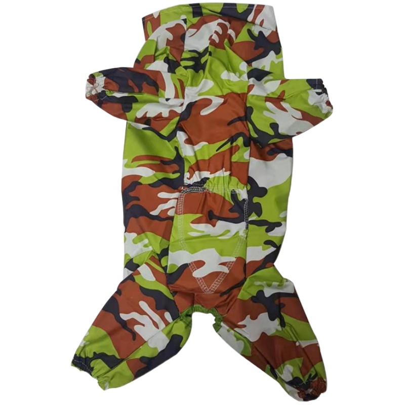 包邮 全包式连体迷彩狗狗雨衣大狗中大型犬金毛泰迪防水四脚连体