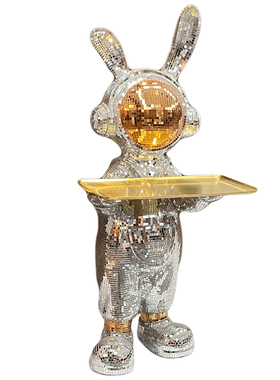 兔子托盘玄关落地大摆件客厅装饰