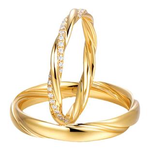 ONE SWEAR/梵誓柔 18k金纽带对戒铂金婚戒定制结婚对戒镶钻女戒