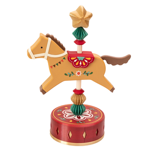 阿楹 ins高级有趣旋转木马玩具摆件工位洞洞板书柜车装饰新年礼物