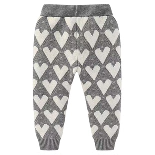 儿童打底裤宝宝双层保暖裤婴儿棉线针织打底裤子女童毛裤纯棉纱裤