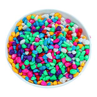 500克鱼缸七彩小石头盆栽铺面砂石装饰喷泉水池造景摆字彩色石子