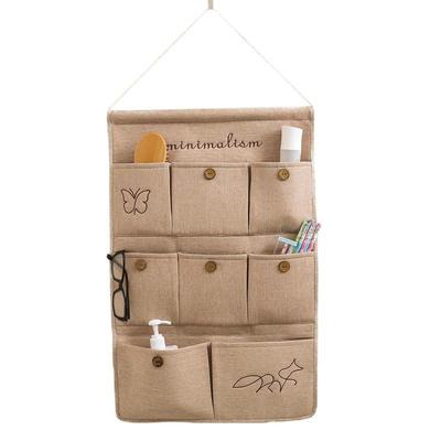 创意棉麻多层门后杂物收纳挂袋