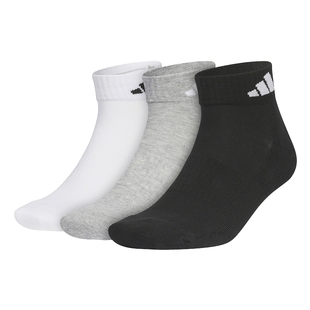 adidas阿迪达斯春秋男女短筒袜白灰黑三色三双装袜子 JC9270