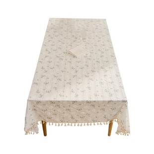 ins风丁香花碎花桌布拍照田园棉麻布艺书桌装饰宿舍小清新台布