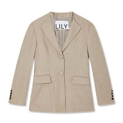【LILY x Lucia设计师高定西装】商场同款设计感立领翻领亚麻西装