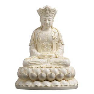 戴玉堂陶瓷毗卢观音像林建平大师家用供奉五佛冠普济寺菩萨像摆件