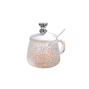 杯子家用喝水ins带盖勺女生高颜值办公室咖啡杯马克把手冰川实用