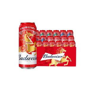 百威醇正啤酒450ml*18听经典醇正红罐装拉格整箱批发浓郁麦香