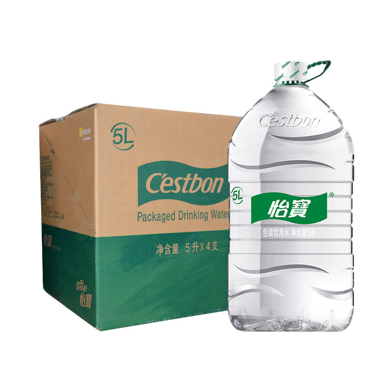 怡宝天然水5L*4桶整箱家用
