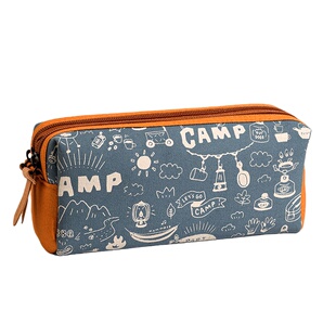 玩物文创大容量双格笔袋文具收纳袋卡通学生铅笔盒简约复古ins风