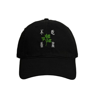 Q三环路原创设计香菜刺绣鸭舌帽休闲运动棒球帽不爱吃香菜新款