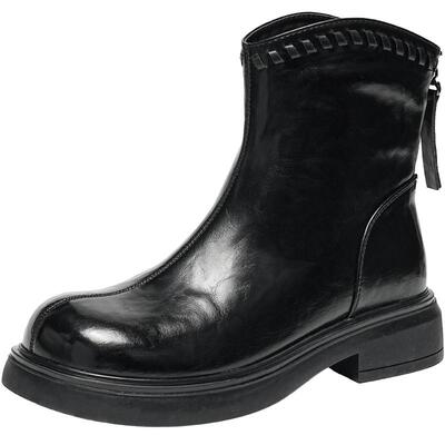 EBLAN/伊伴厚底加绒短靴马丁靴女