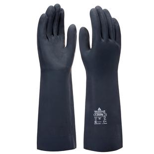 代尔塔耐磨手套工作劳保氯丁橡胶防化手套耐油耐热工业级重型防护