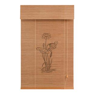 贵品竹帘卷帘日式风遮光隔断印花屏风茶室中式竹帘遮阳竹帘子窗帘