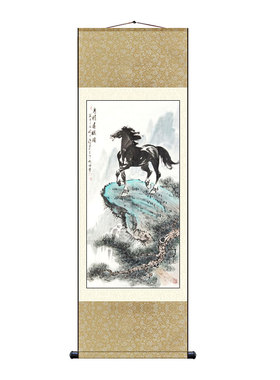 高瞻远瞩马到成功装饰画国画