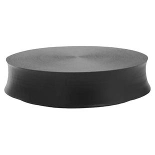 意式极简圆形黑色茶几实木轻奢现代客厅家用小户型带抽屉组合边几