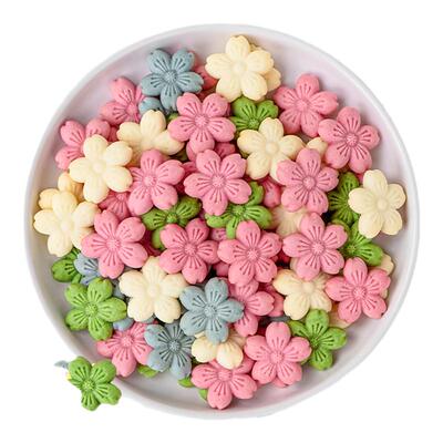 网红彩色小花饼干蛋糕装饰立体花型甜品冰激凌慕斯膨膨冰奶茶小料