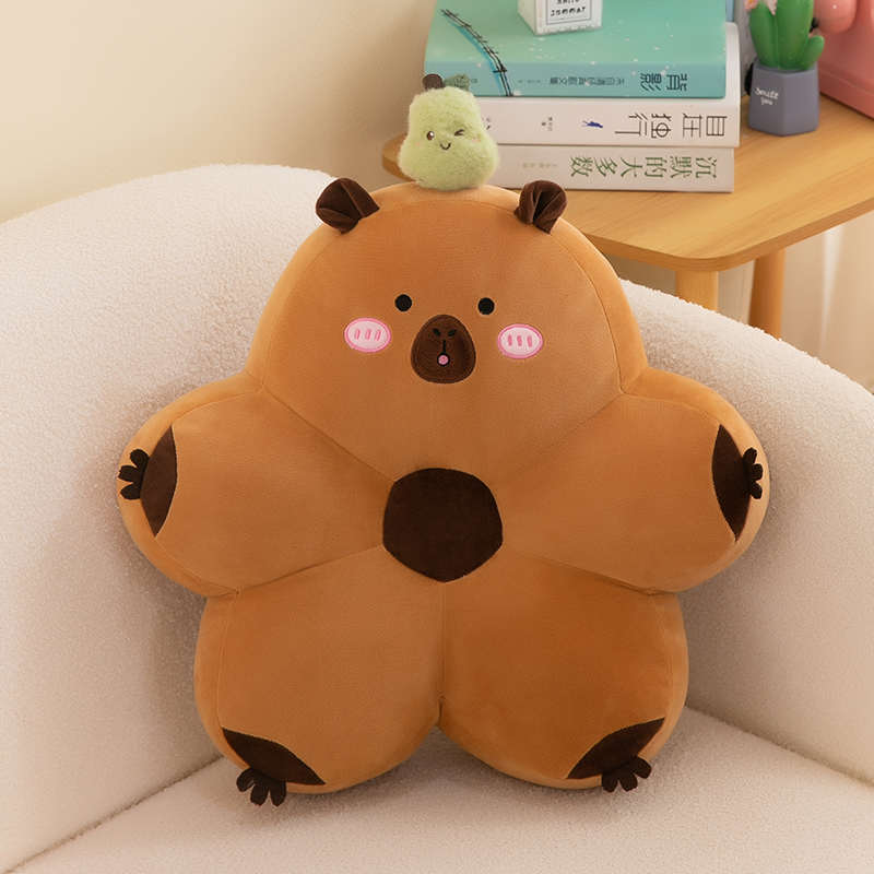 卡皮巴拉水豚靠背宿舍卧室床上沙发车载靠枕办公室椅子垫腰护抱枕