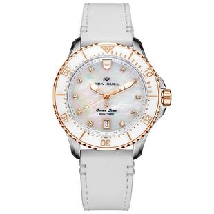 正品海鸥表女士防水休闲潜水夜光贝母表盘全自动机械手表女表1211