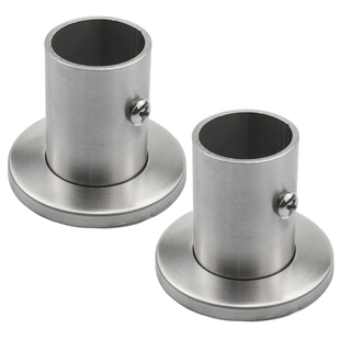 衣柜挂衣杆固定配件不锈钢法兰座衣杆托浴帘杆晾衣杆座圆管五金件