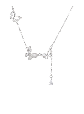 「蝴蝶奇遇」纯银s999正品项链女款2025新款足银党生日礼物女生