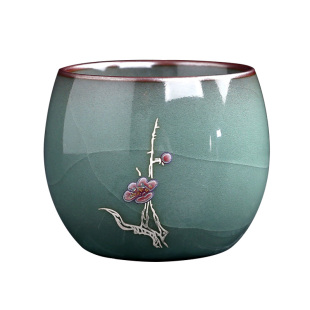 青瓷茶具茶杯官窑主人杯单杯女高档单个功夫个人专用中国风男士