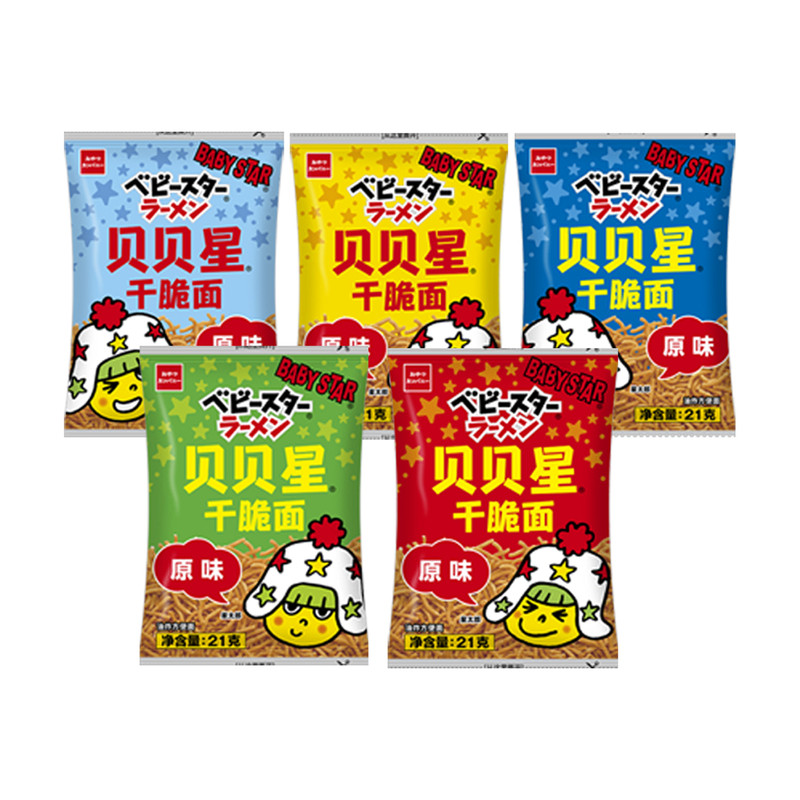 贝贝星细面五连包原味干脆面日本