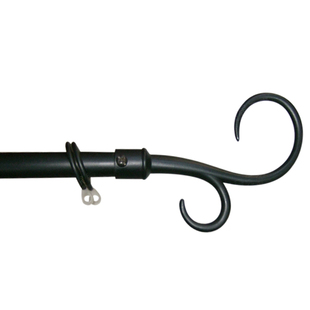 396家居*19MM纯黑色铁艺细款窗帘杆/欧式罗马单双杆/法式美式乡村