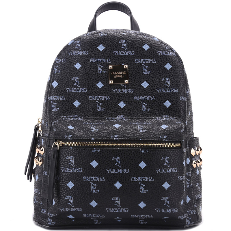 啄木鸟双肩包女2024年新款韩版潮时尚百搭书包铆钉旅行背包大容量