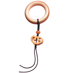 竹环手机挂件吊坠把玩绳指环玉竹雕配饰铜钱元宝祥云梅花福字鸟笼