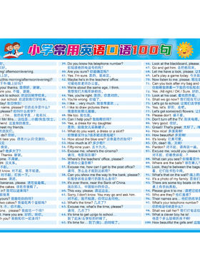 小学英语常用口语对话100句墙贴