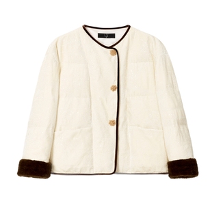 蓝语大码新中式重工亮片撞色羽绒服女2025冬季新款加厚保暖短外套