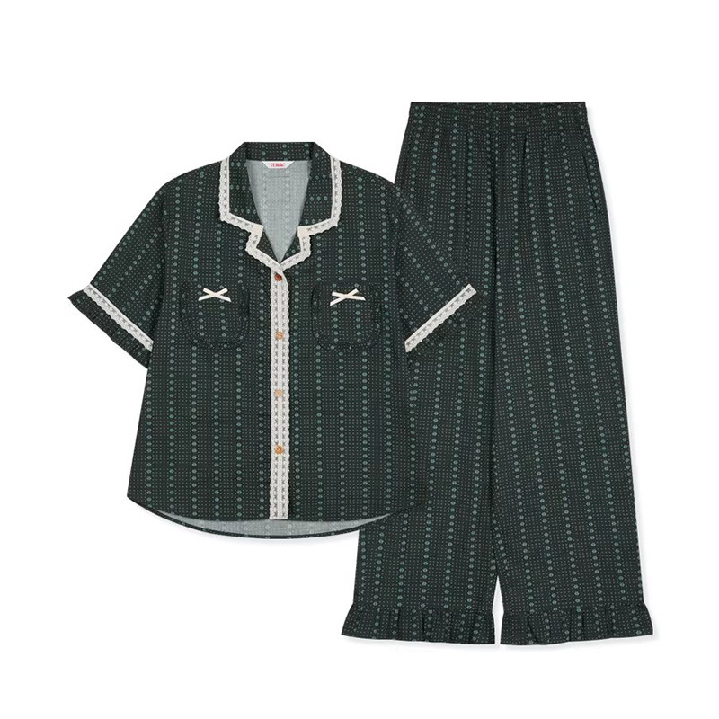 乌拉拉夏款薄款睡衣套装家居服