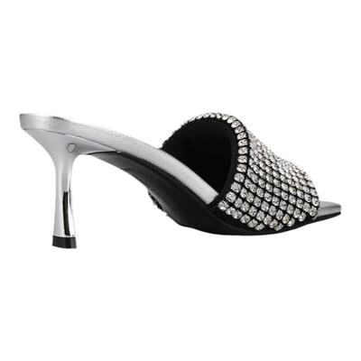 专柜正品Roberta诺贝达女鞋RM228207夏季奢华水钻细高跟凉拖鞋