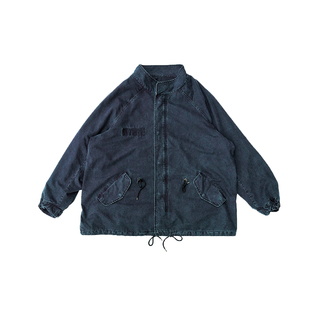 市井蓝染 手工古法植物染短版M65Parka重工水洗做旧双染外套风衣