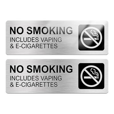 英文禁止吸烟标识牌警示警告标志9x3英寸铝板防水标识标牌NO SMOKING SIGN