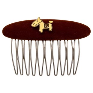 韩系复古秋冬丝绒小马发梳蓬松高颅顶发夹刘海碎发整理发卡插梳