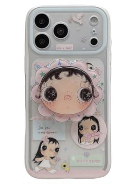 jze 童趣蜜蜂花朵小玉磁吸支架适用苹果17ProMax手机壳二合一iphone15新款16pro女卡通17pro创意14防摔手机套