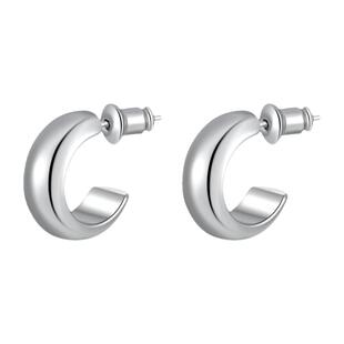 KITSH半圈c型耳环基础耳钉女气质简约高级小众设计s925银耳针耳饰