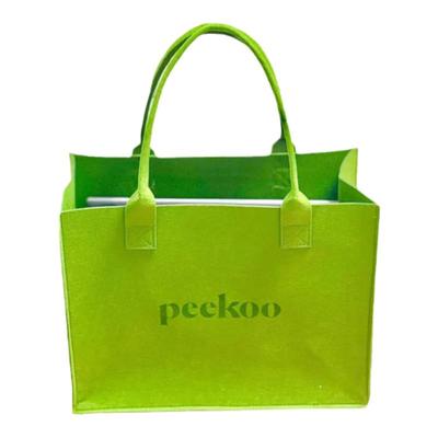 订制礼品包YiBO粉丝包绿色成毅oo毛毡手提包简约字母百搭手提包