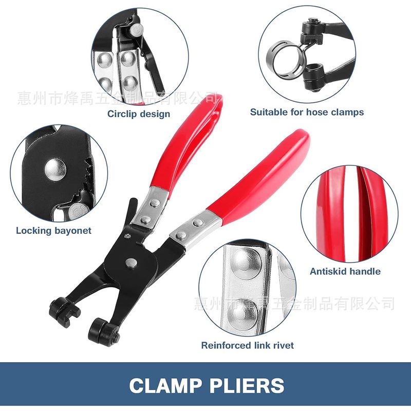 跨境批发90PCS盒装65锰钢汽车弹簧卡扣水夹弹性喉卡箍黑色箍油管