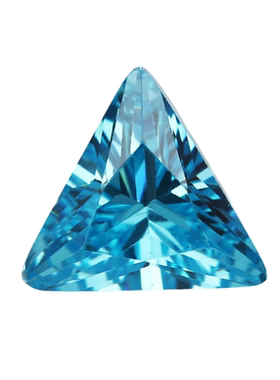 多色尖底直三角锆石裸石戒面 人造宝石三角形直角耳钉银饰钻石DIY